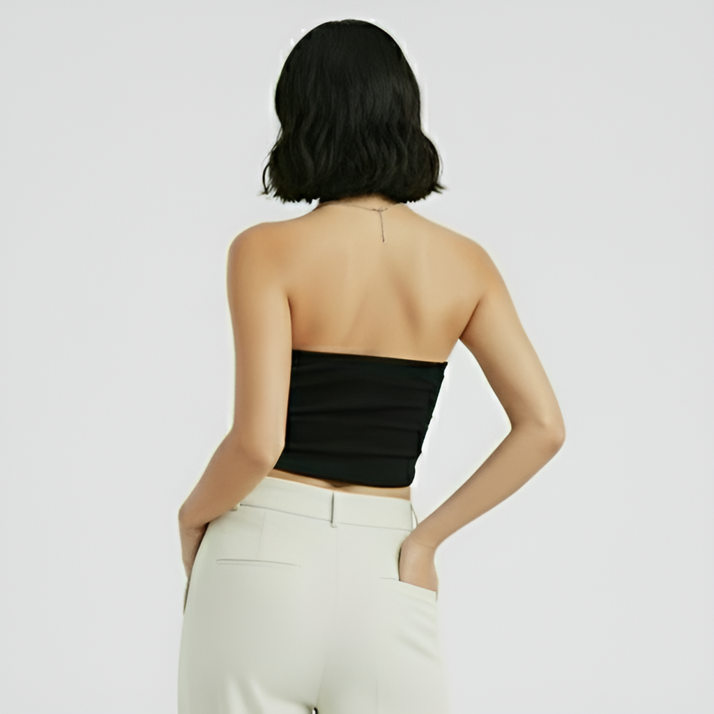 Top Sem Alça E Busto Torcido